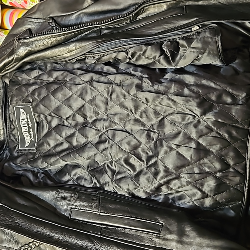 Vtg UNIK Leather Apparels Braided Motorcycle Riding Jacket Medium Pristine Cond - Picture 12 of 14